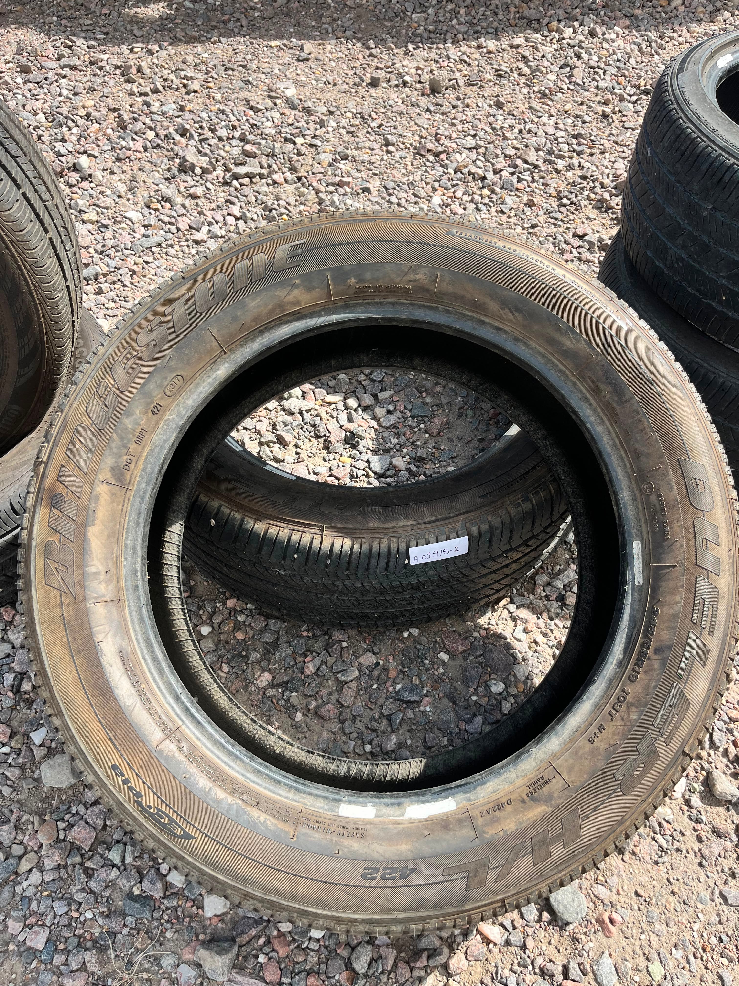 245/55R19 Pair (2 Used Tires) Bridgestone Dueler