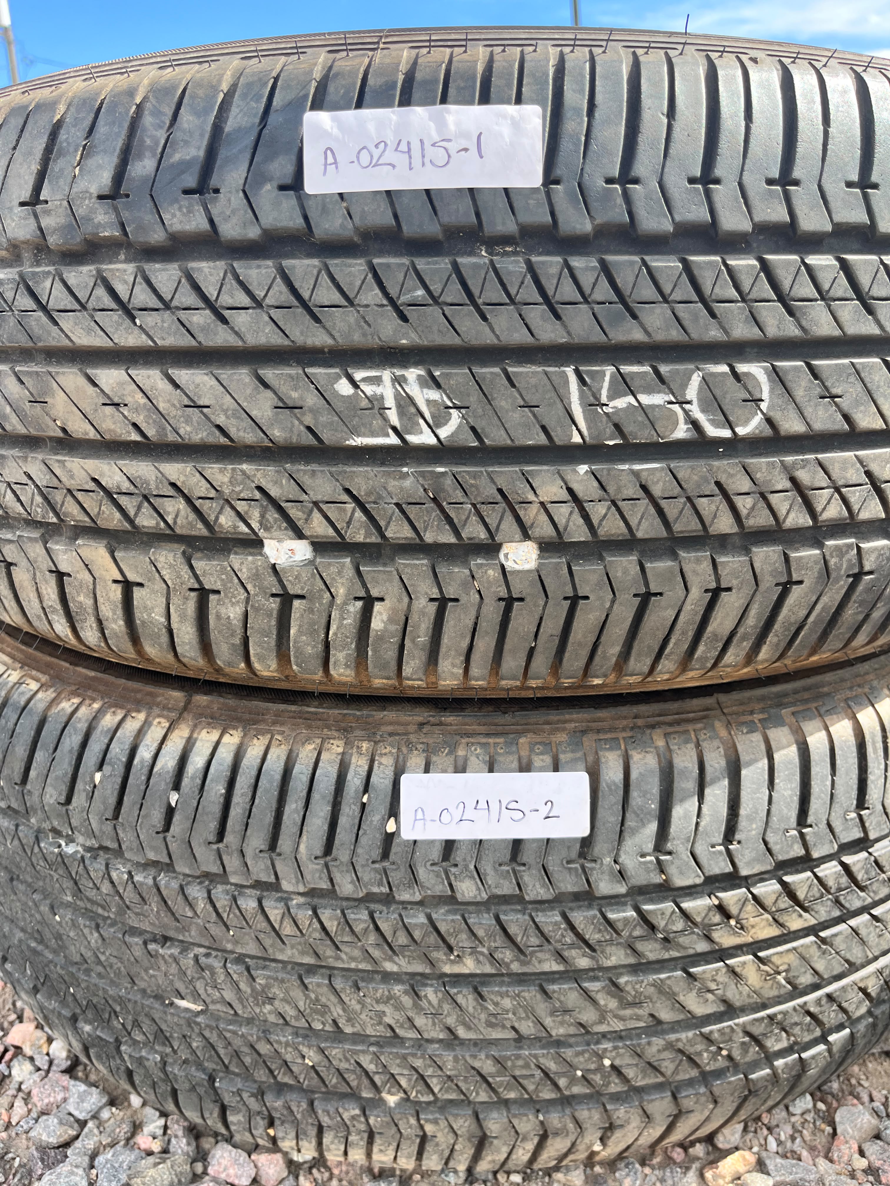 245/55R19 Pair (2 Used Tires) Bridgestone Dueler