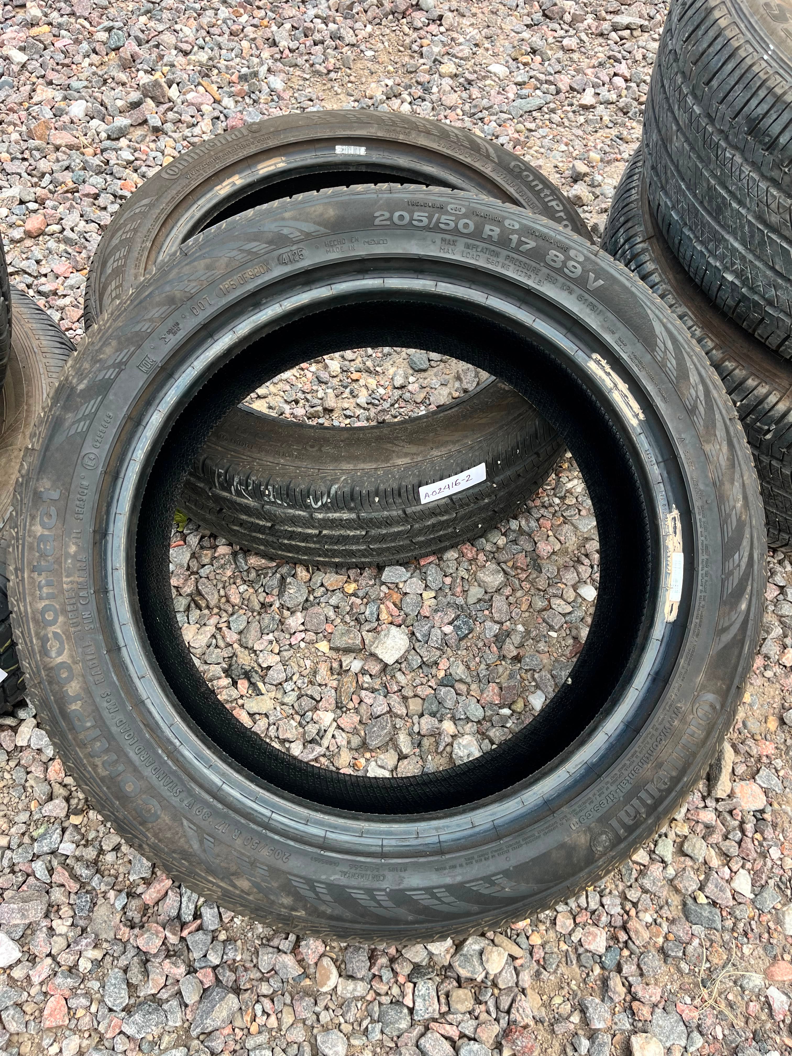 205/50R17 Pair (2 Used Tires) Continental ContiProContact