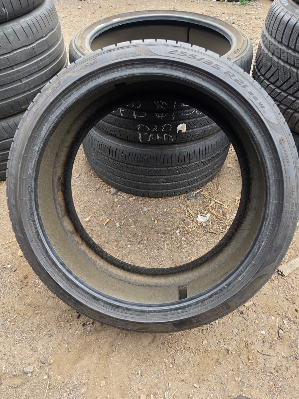 245/35R21 Pair (2 Used Tires) Pirelli P Zero