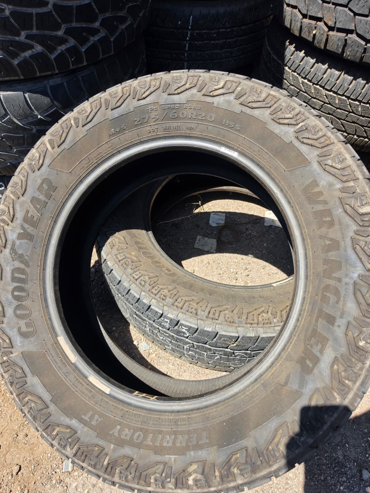 275/60R20 Pair (2 Used Tires) Goodyear Wrangler