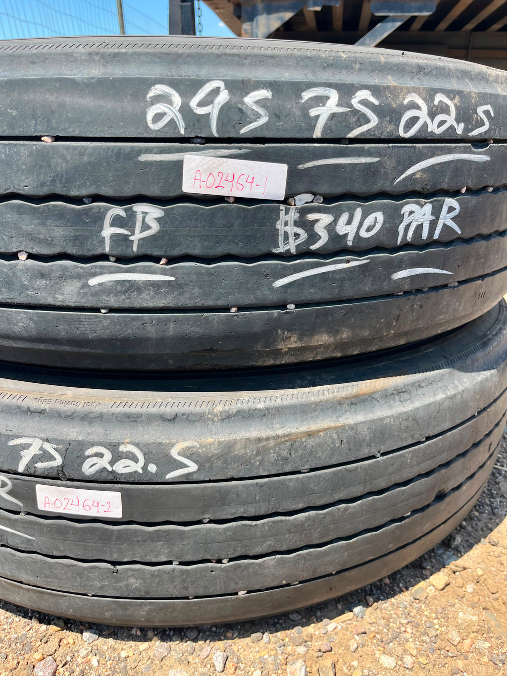 295/75R22.5 Pair (2 Used Tires) Continental Conti Ecoplus HT3