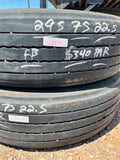 295/75R22.5 Pair (2 Used Tires) Continental Conti Ecoplus HT3