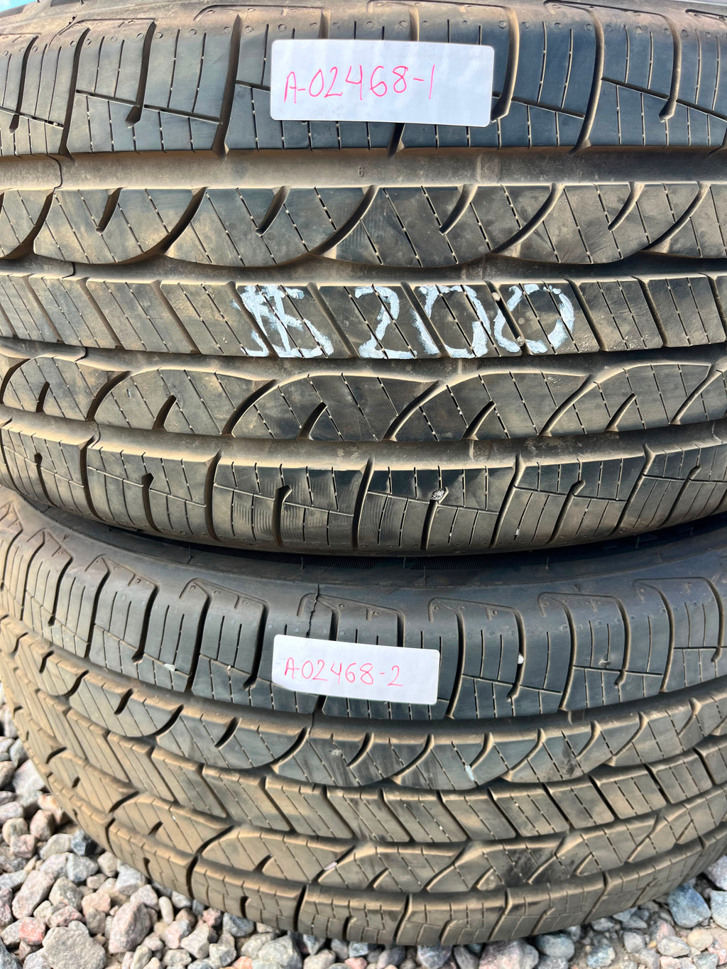 225/55R17 Pair (2 Used Tires) Kelly Edge Touring Plus