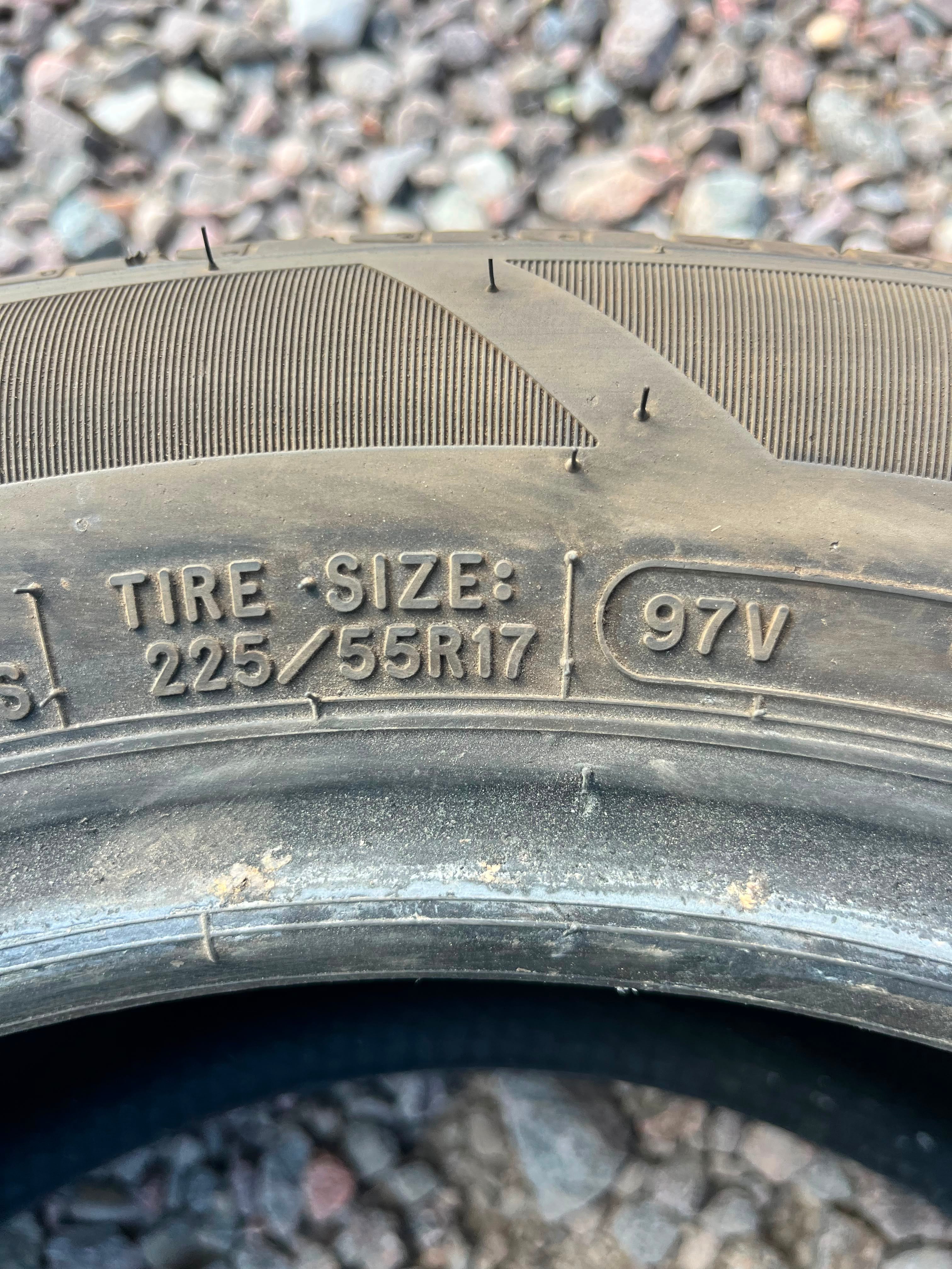 225/55R17 Pair (2 Used Tires) Kelly Edge Touring Plus
