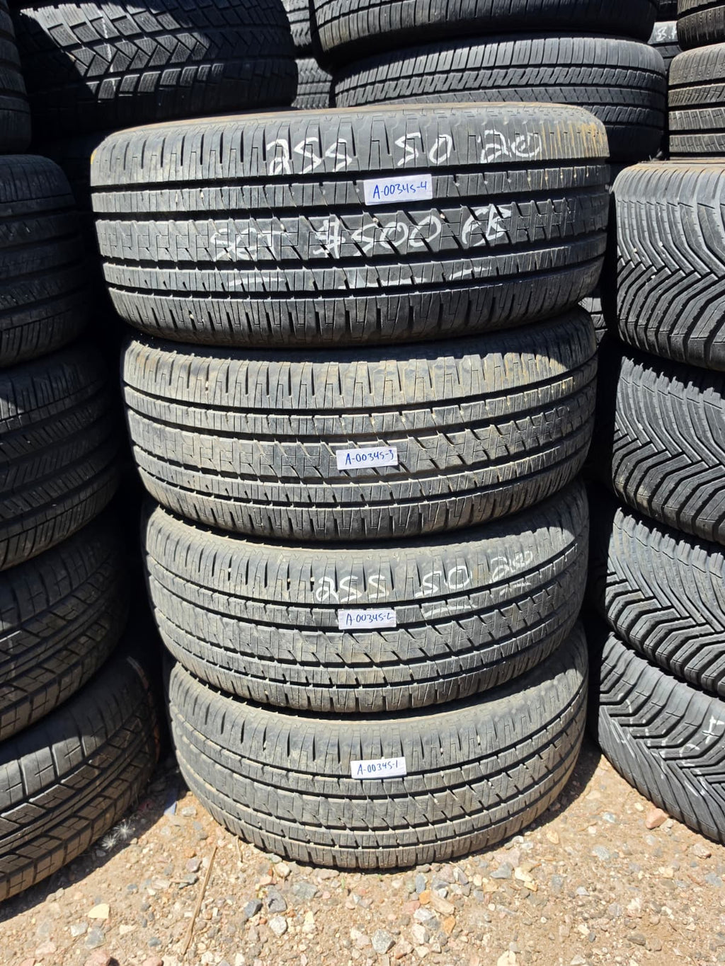 255/50R20 Set (4 Used Tires) Bridgestone Dueler
