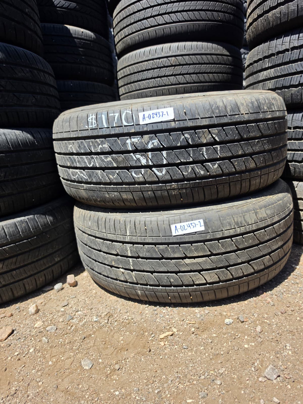 245/50R20 Pair (2 Used Tires) Bridgestone Dueler