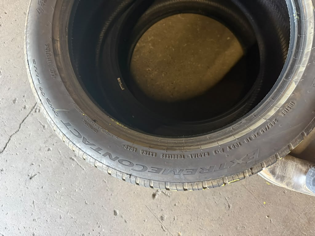 245/45R18 Set (4 Used Tires) Continental Extreme Contact DWS 06 Plus