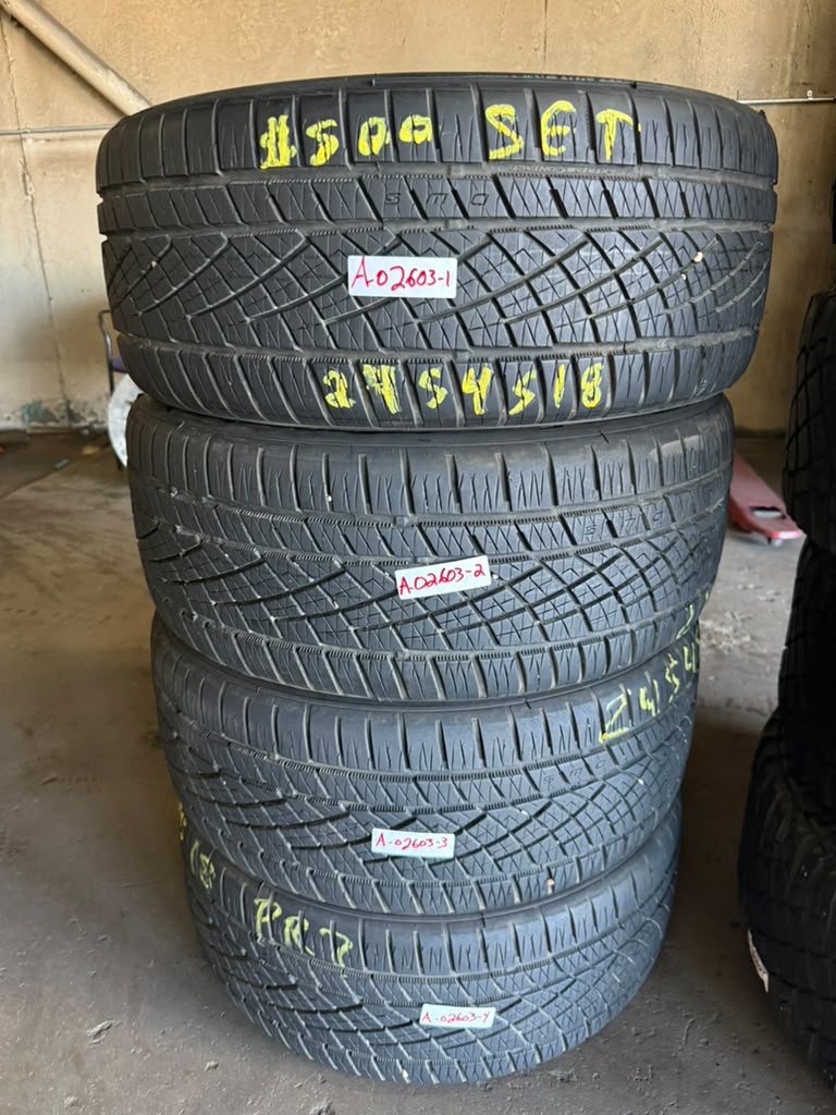 245/45R18 Set (4 Used Tires) Continental Extreme Contact DWS 06 Plus