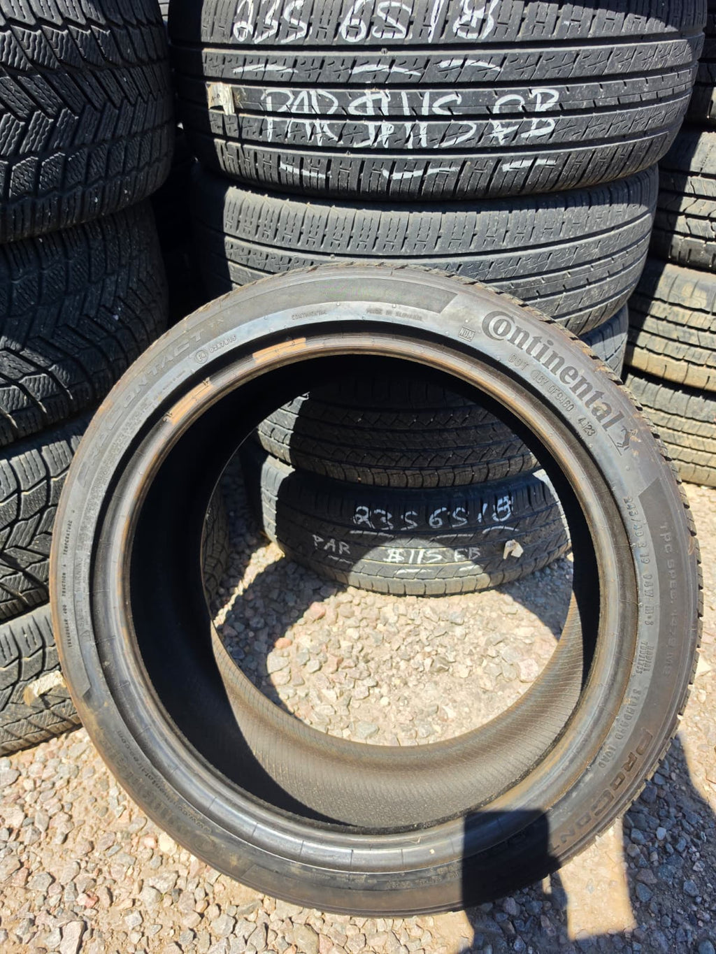 245/40R19 Pair (2 Used Tires) Continental Pro Contact