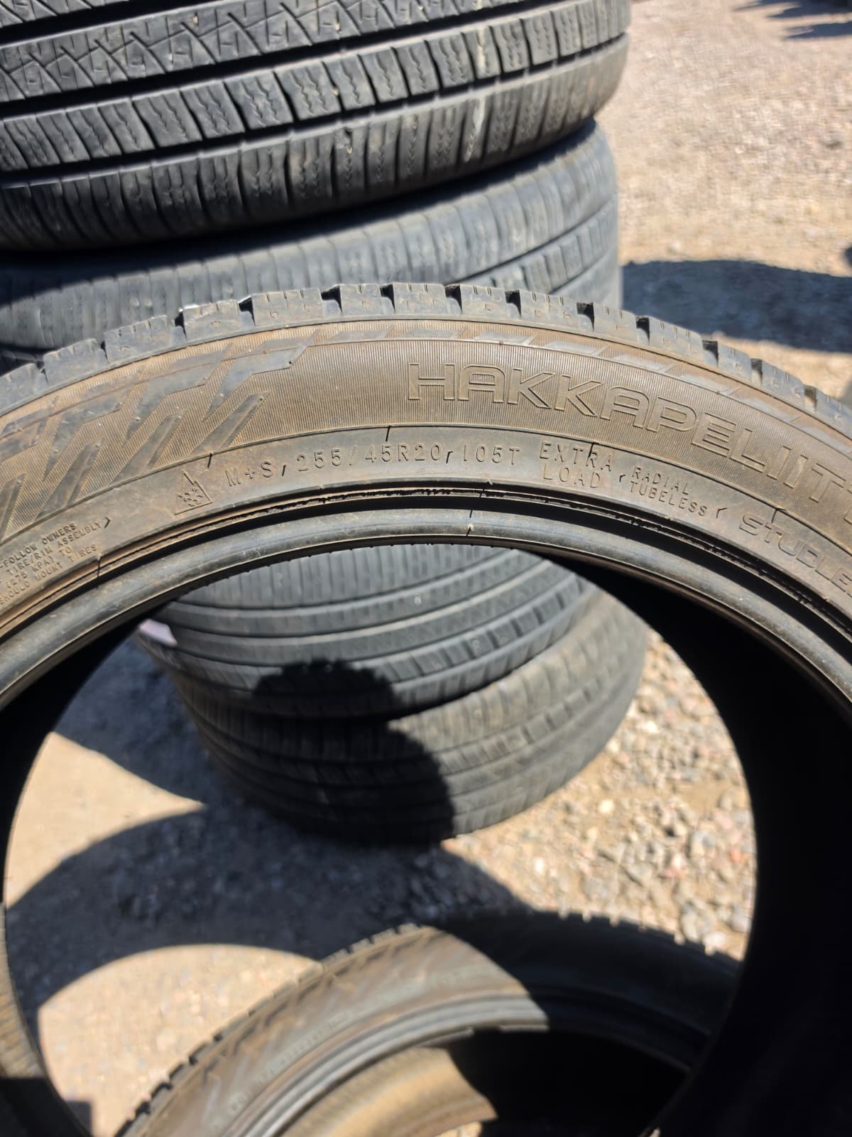 225/45R20 Pair (2 Used Tires) Nokian Hakkapelitta (Snow Tire)