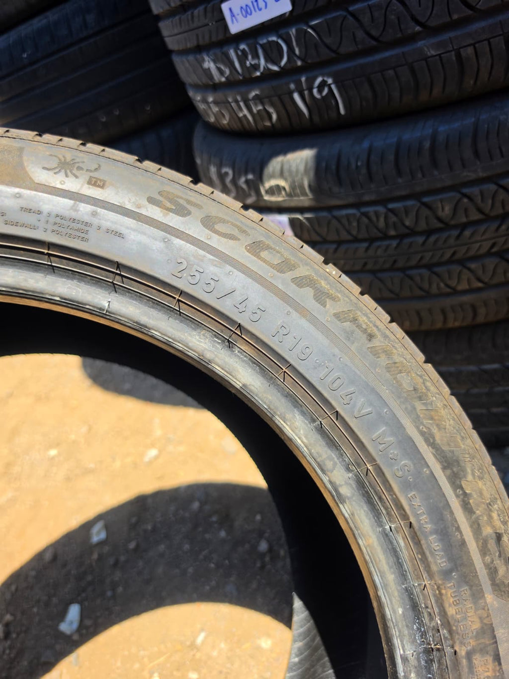 255/45R19 Set (4 Used Tires) Pirelli Scorpion