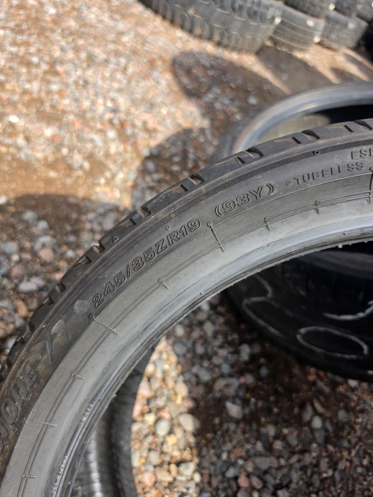 245/35R19 Single (1 Used Tire) Bridgestone Potenza Sport