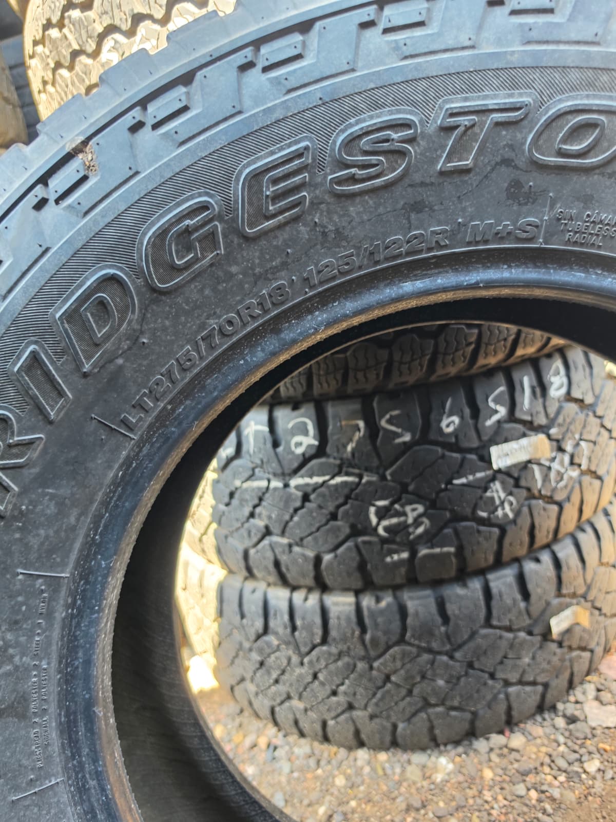 LT275/70R18 Set (4 Used Tires) Bridgestone Dueler