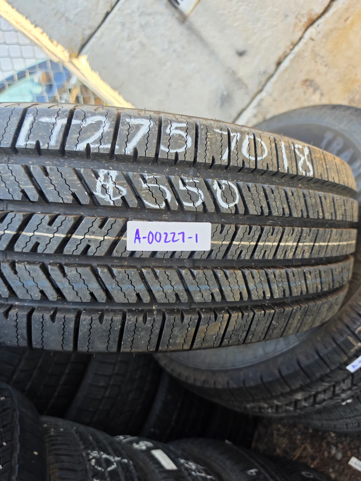 LT275/70R18 Set (4 Used Tires) Firestone Transforce HT2