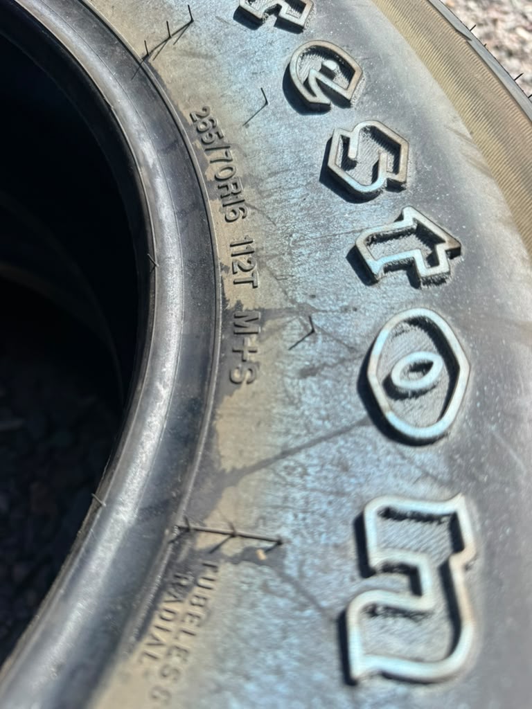 265/70R16 Pair (2 Used Tires) Firestone Destination LE3