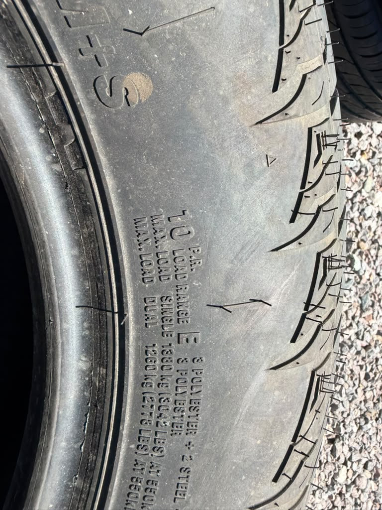LT245/75R16 Pair (2 Used Tires) Corsa Highway Terrain