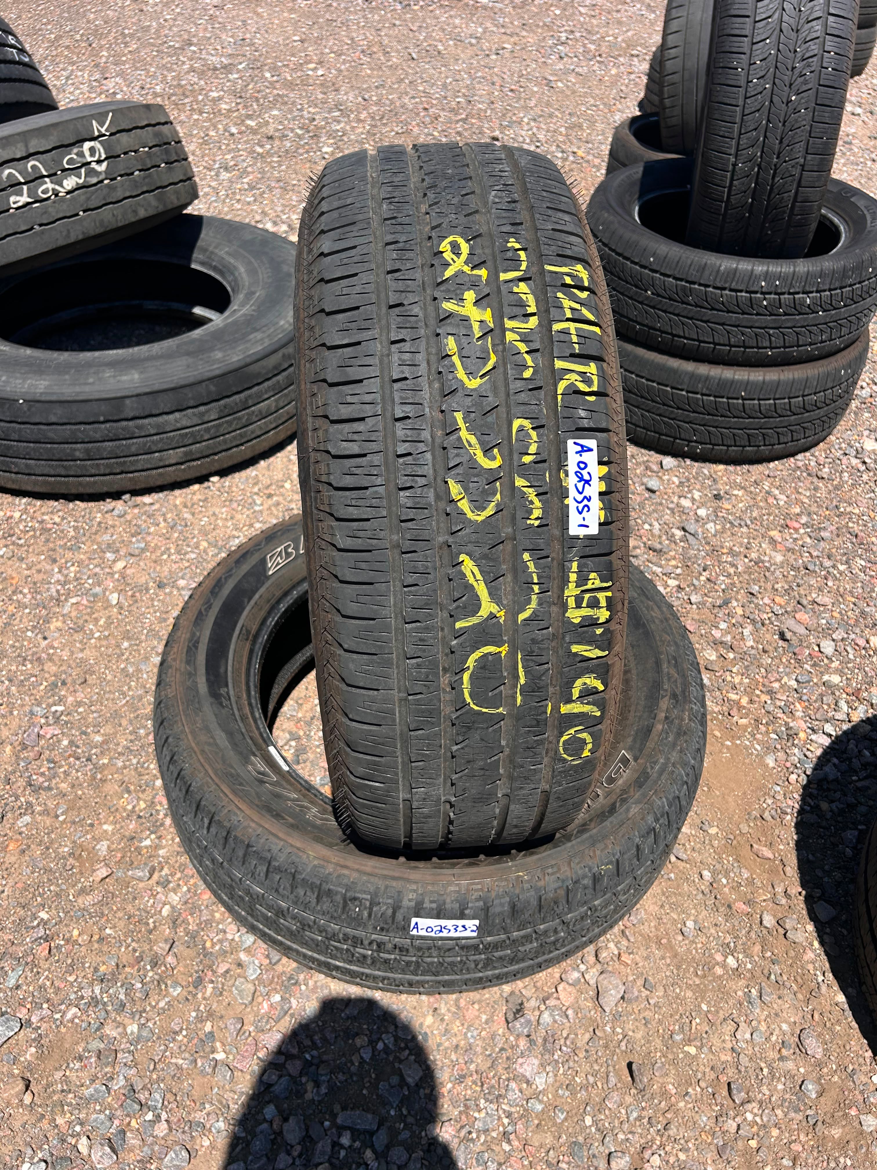 275/55R20 Pair (2 Used Tires) Bridgestone Dueler HL