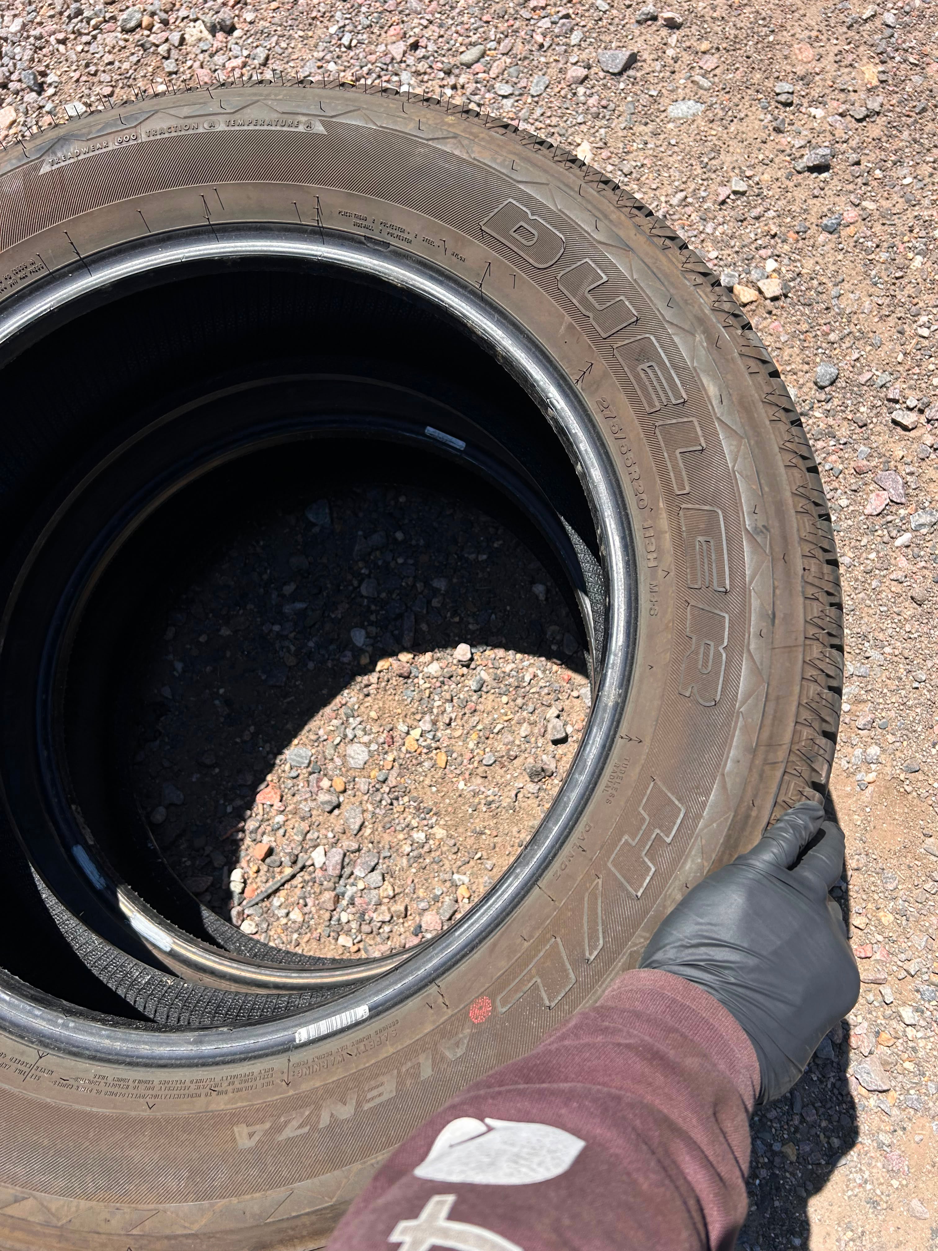275/55R20 Pair (2 Used Tires) Bridgestone Dueler HL