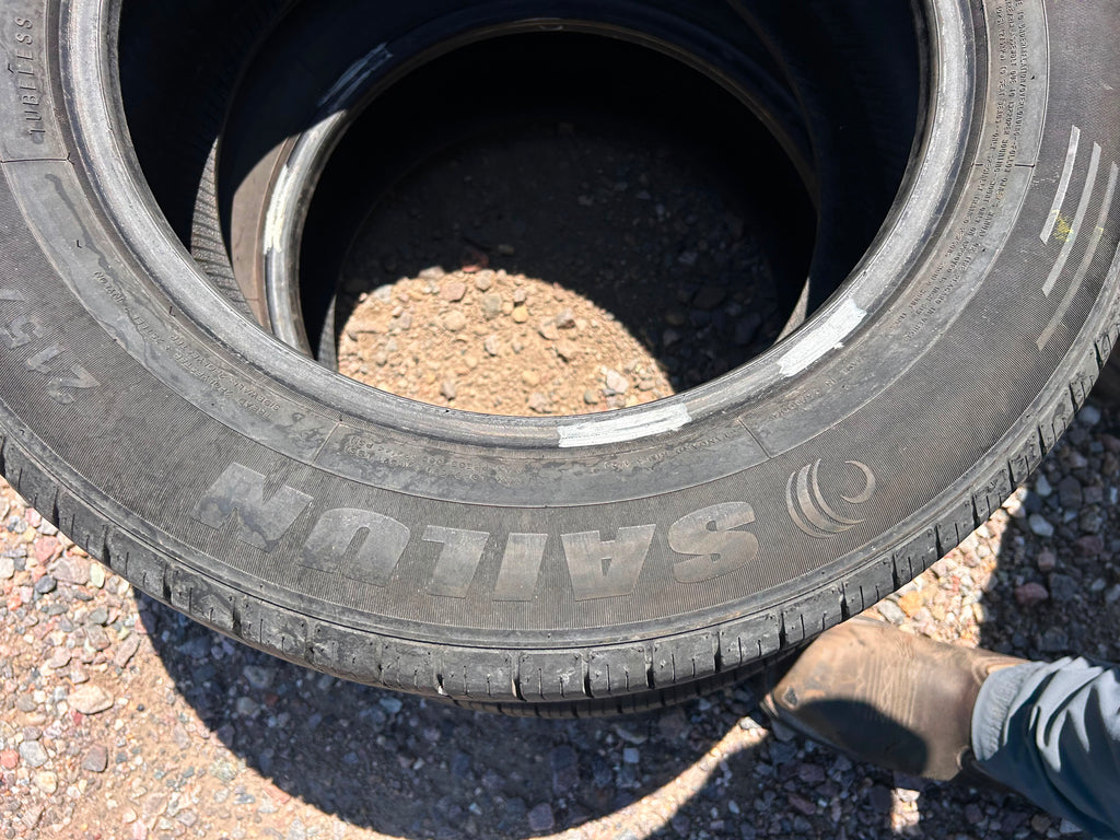 215/60R16 Pair (2 Used Tires) Sailun Atrezzo SH408