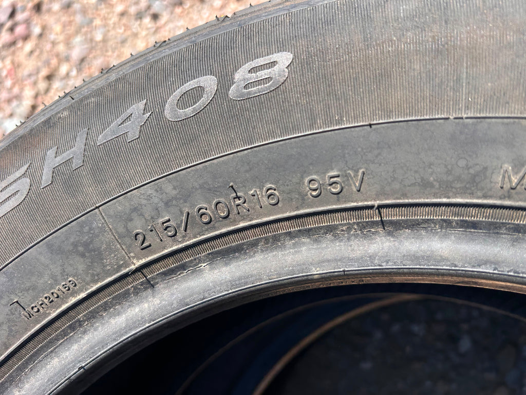 215/60R16 Pair (2 Used Tires) Sailun Atrezzo SH408
