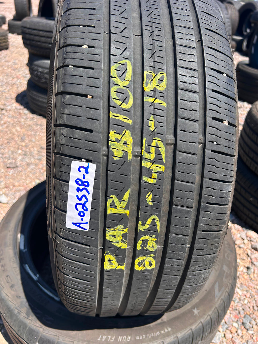 225/45R18 Pair (2 Used Tires) Pirelli Cinturato P7