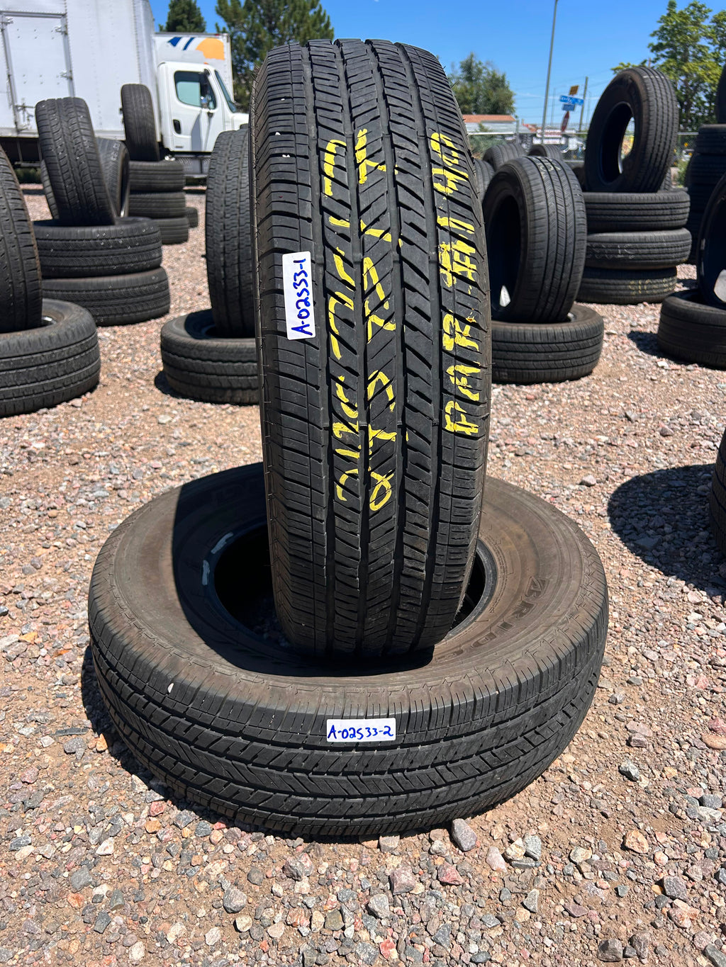 245/75R17 Pair (2 Used Tires) Bridgestone Dueler HT