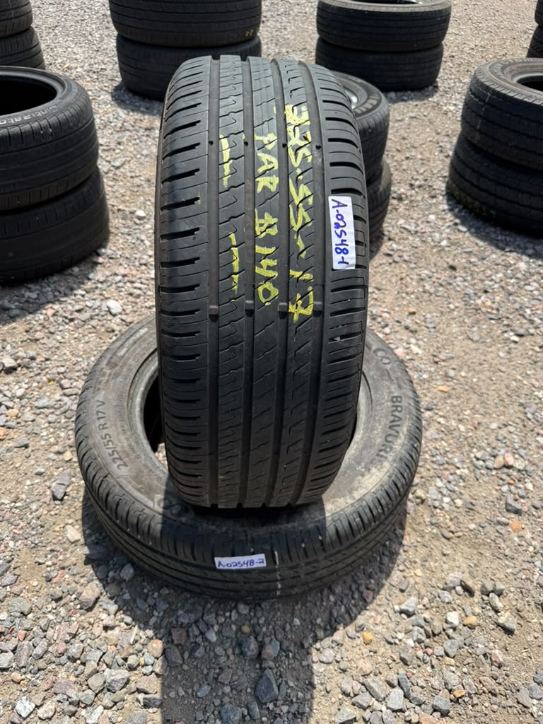 225/55R17 Pair (2 Used Tires) Barum Bravius 4