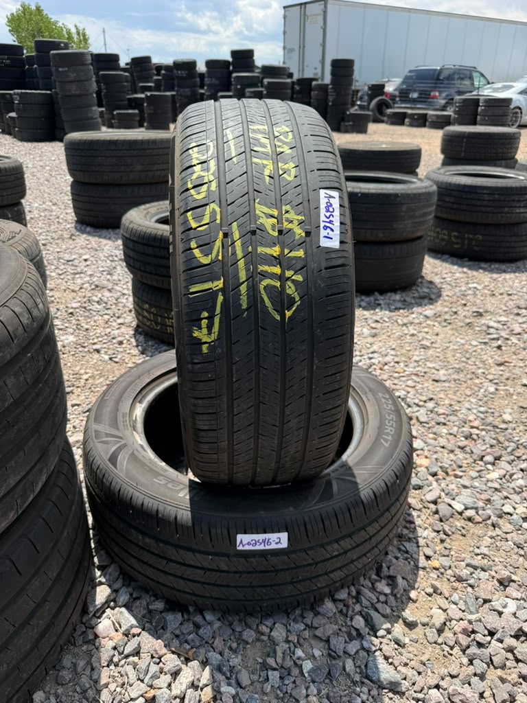 225/55R17 Pair (2 Used Tires) Achilles Touring Sport AS