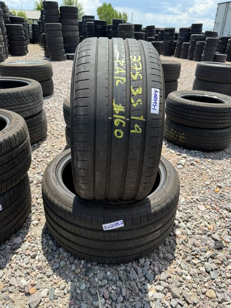 275/35R19 Pair (2 Used Tires) Yokohama Advan Sport