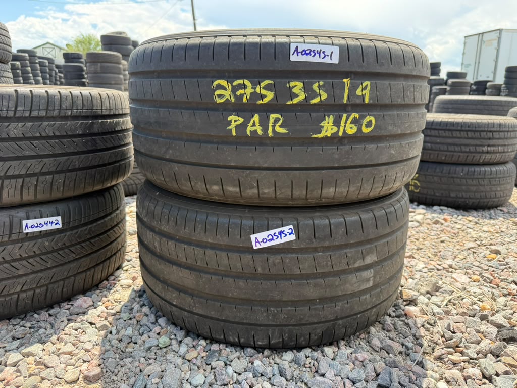 275/35R19 Pair (2 Used Tires) Yokohama Advan Sport