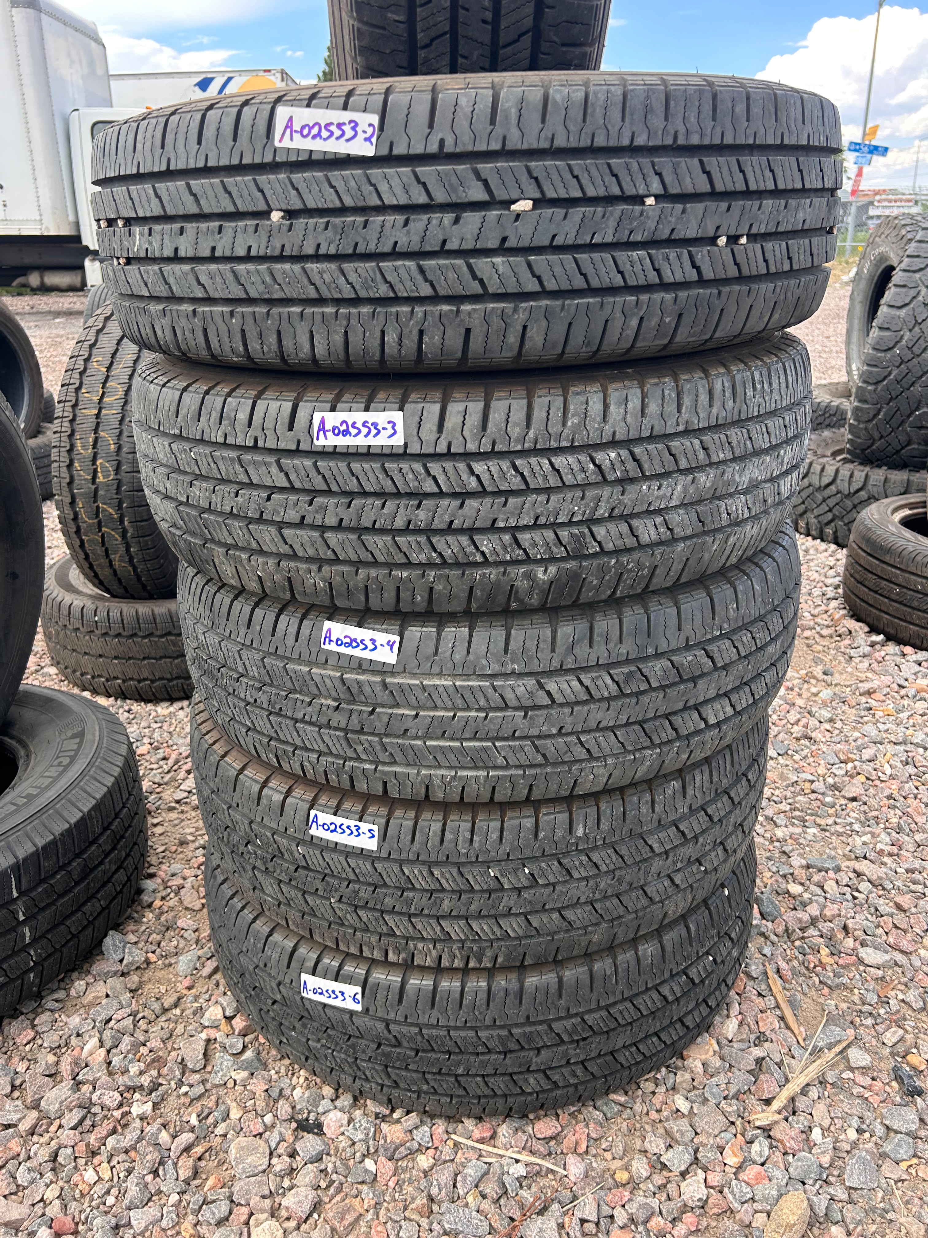 LT225/75R16 Set (6 Used Tires) Hankook Dynapro HT