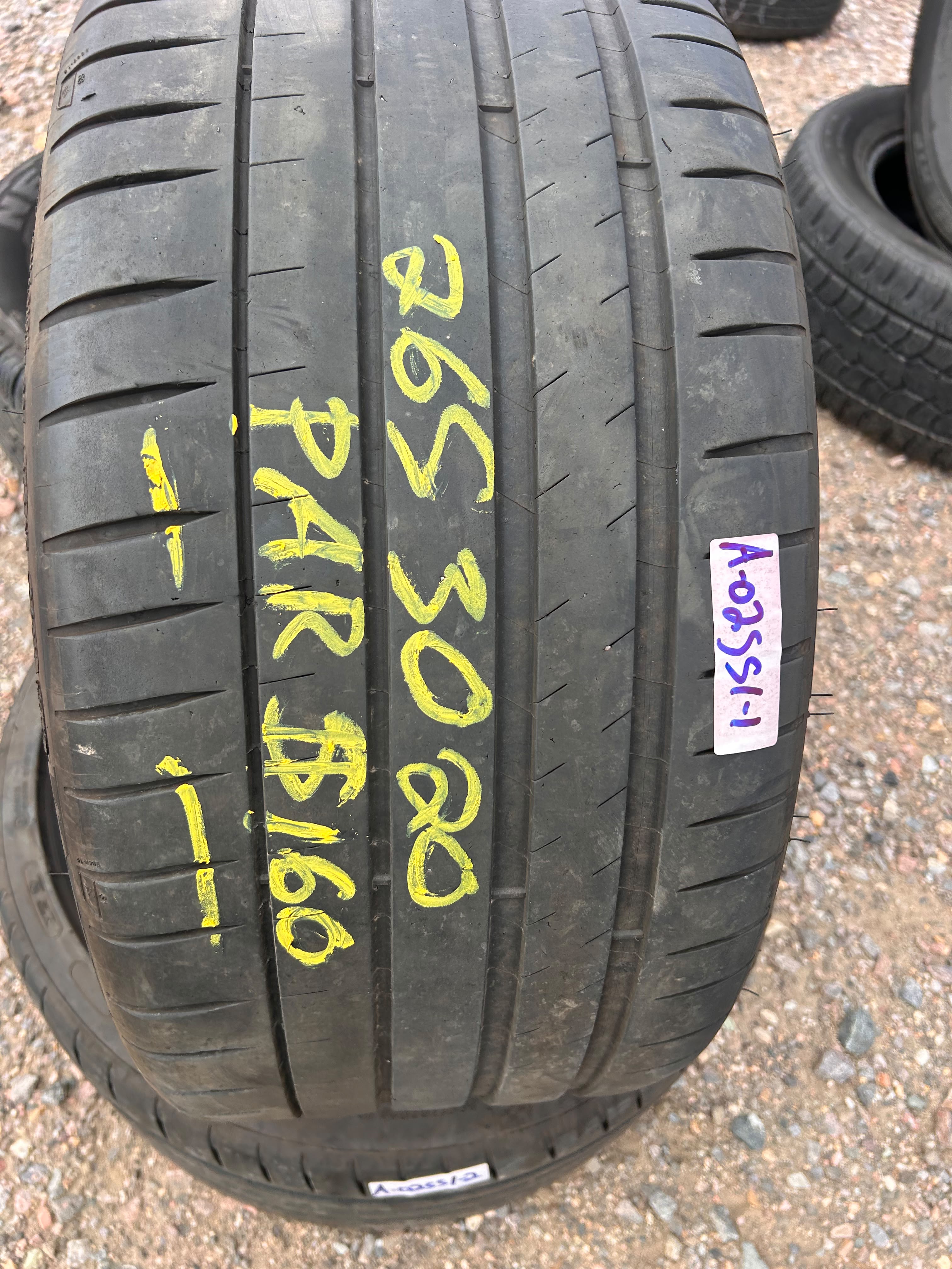 265/30R20 Pair (2 Used Tires) Michelin Pilot Sport 4S