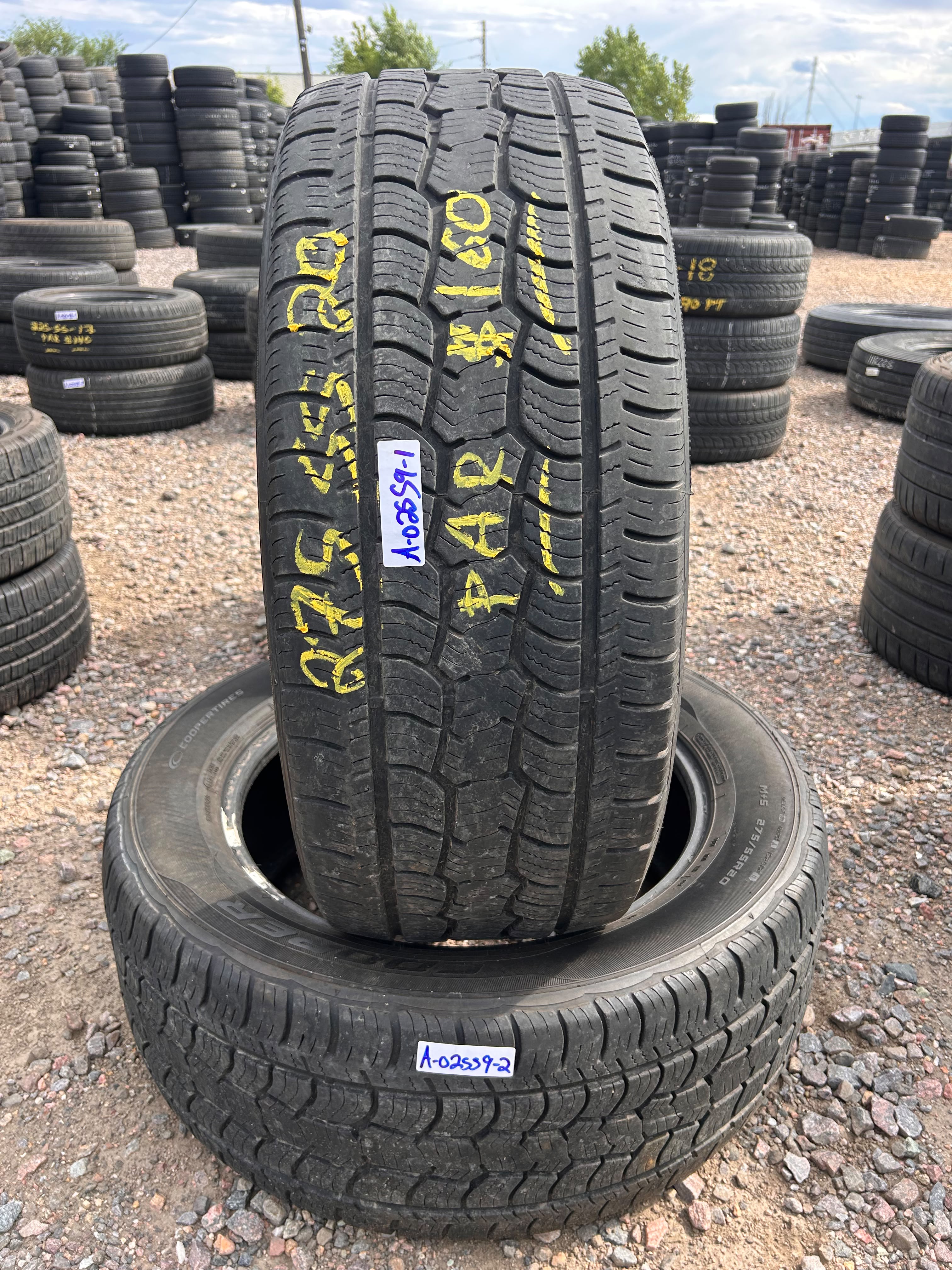 275/55R20 Pair (2 Used Tires) Cooper Discoverer ATP