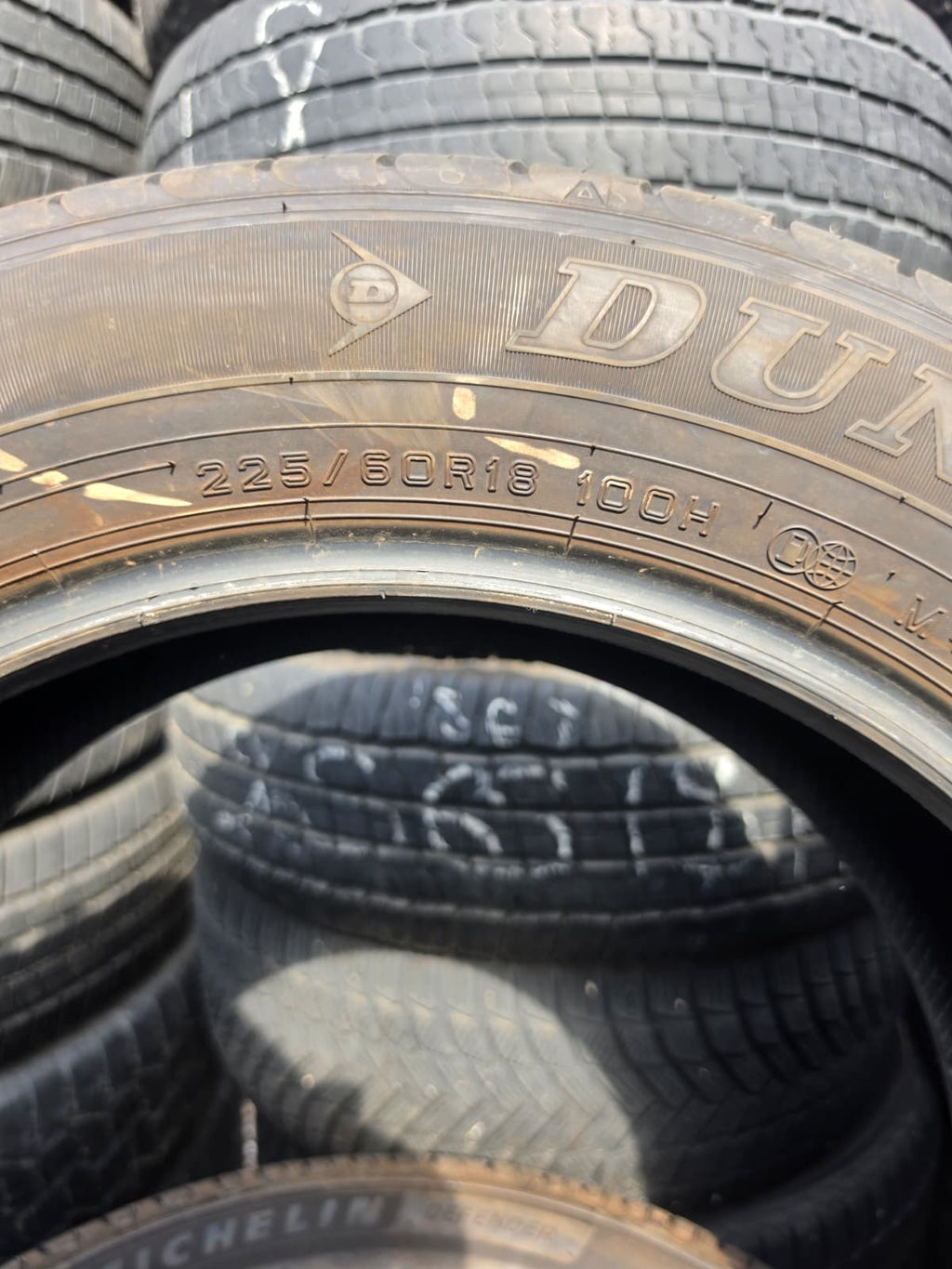 225/60R18 Pair (2 Used Tires) Dunlop Grandtrek PT20