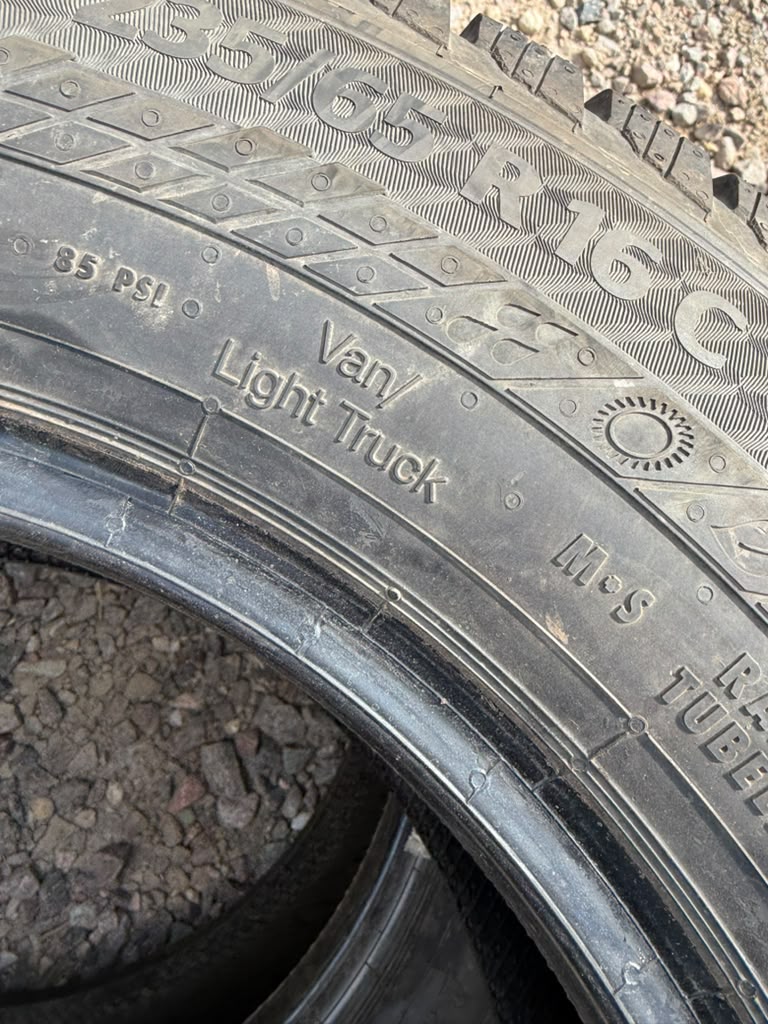 235/65R16C Pair (2 Used Tires) Continental Van Contact AS