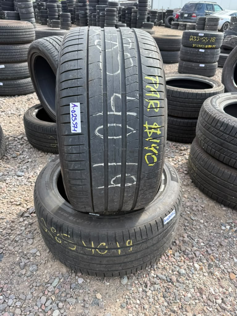 285/40R19 Pair (2 Used Tires) Pirelli Pzero