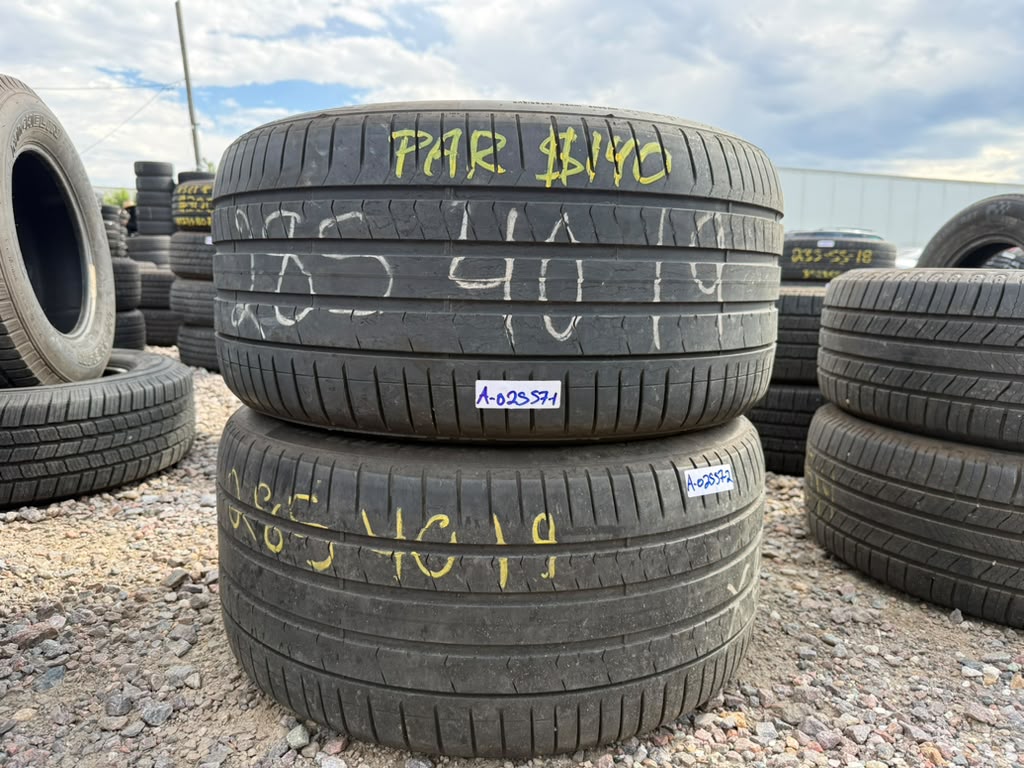 285/40R19 Pair (2 Used Tires) Pirelli Pzero