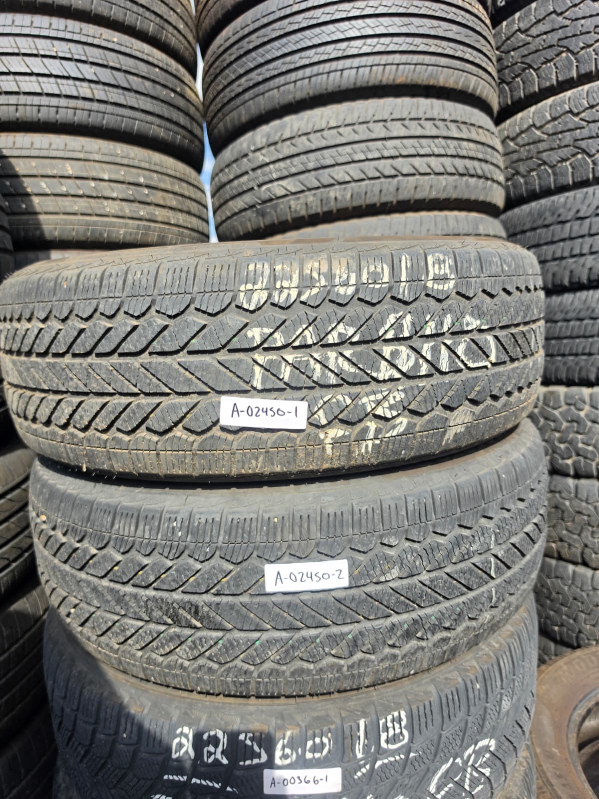 225/60R18 Pair (2 Used Tires) Bridgestone Weather Peak