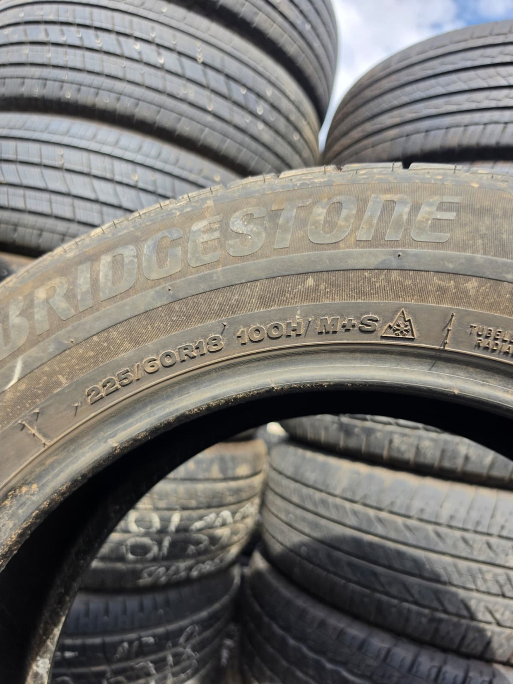 225/60R18 Pair (2 Used Tires) Bridgestone Weather Peak