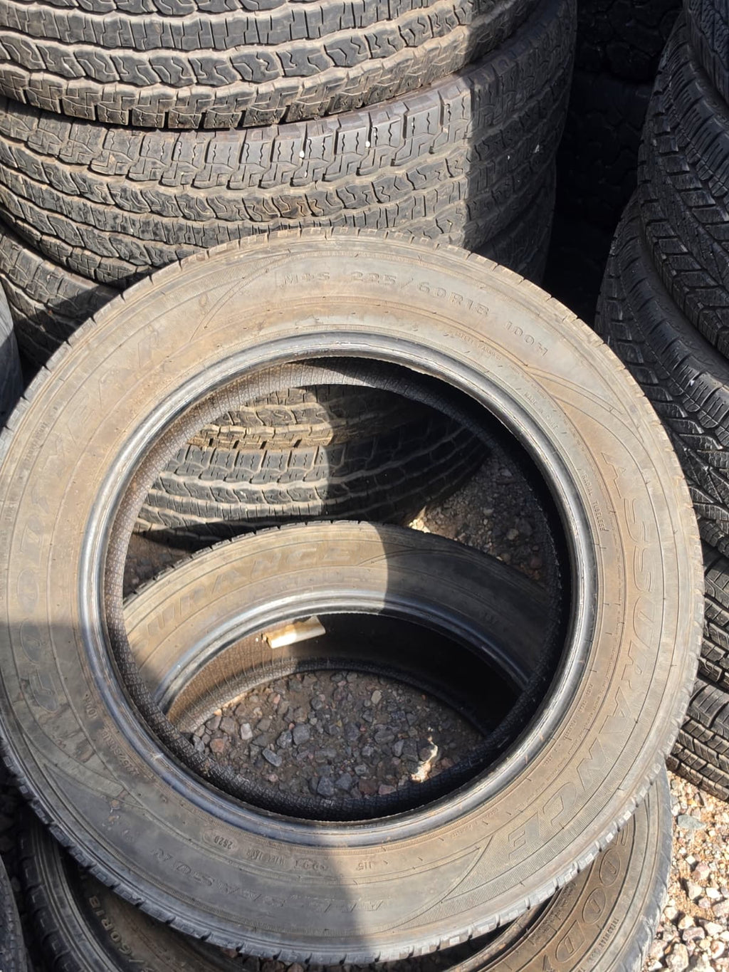 225/60R18 Pair (2 Used Tires) Goodyear Assurance