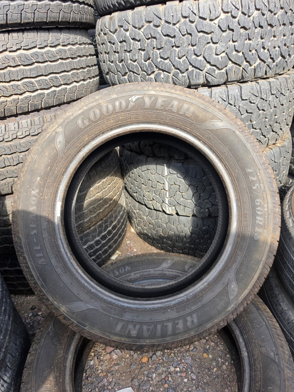 225/60R18 Pair (2 Used Tires) Goodyear Reliant