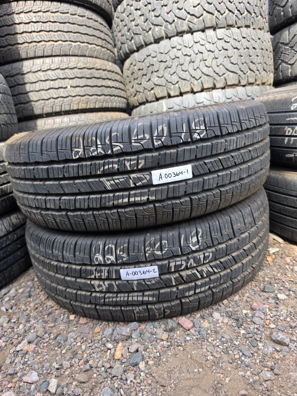 225/60R18 Pair (2 Used Tires) Goodyear Reliant