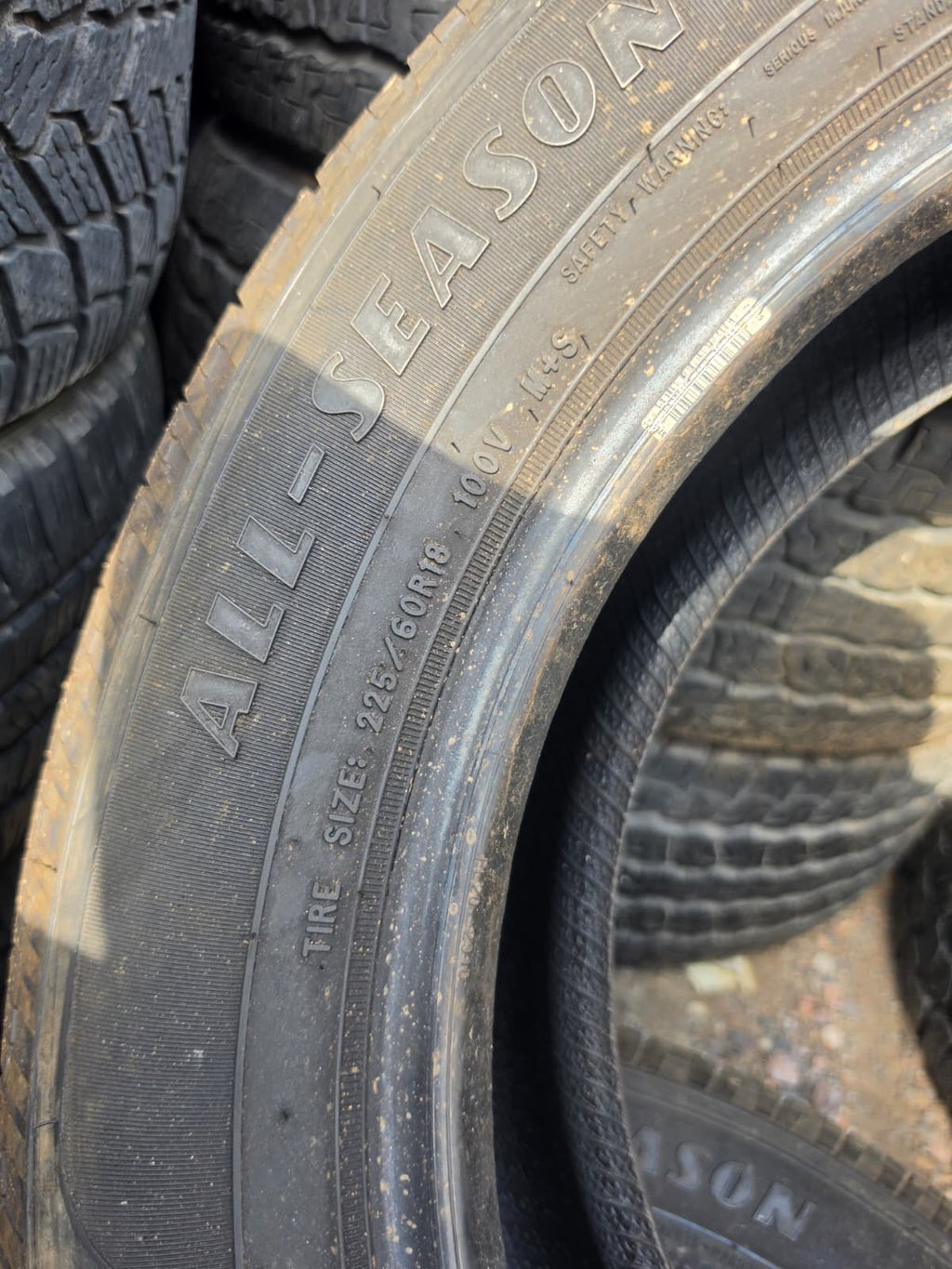 225/60R18 Pair (2 Used Tires) Goodyear Reliant