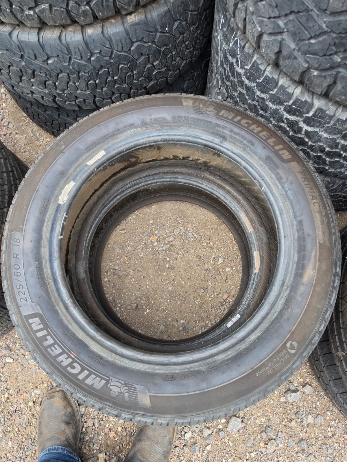 225/60R18 Pair (2 Used Tires) Michelin Primacy