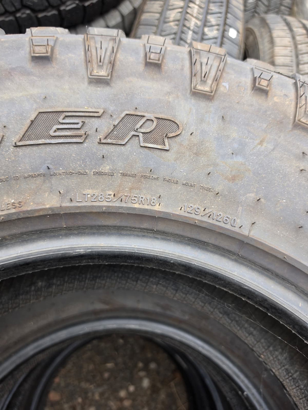 LT285/75R18 Set (4 Used Tires) Goodyear Wrangler Duratrack