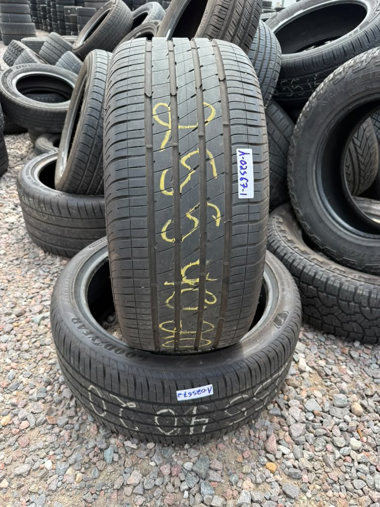 255/40R20 Pair (2 Used Tires) Goodyear Eagle F1