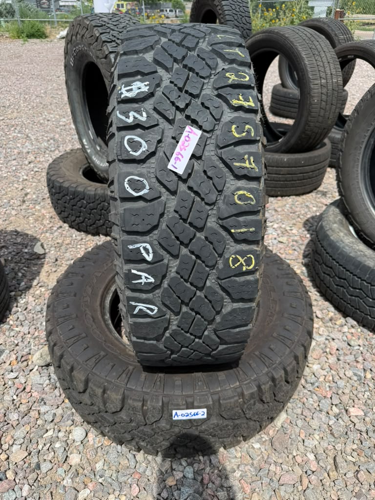 LT275/70R18 Pair (2 Used Tires) Goodyear Wrangler DuraTrac