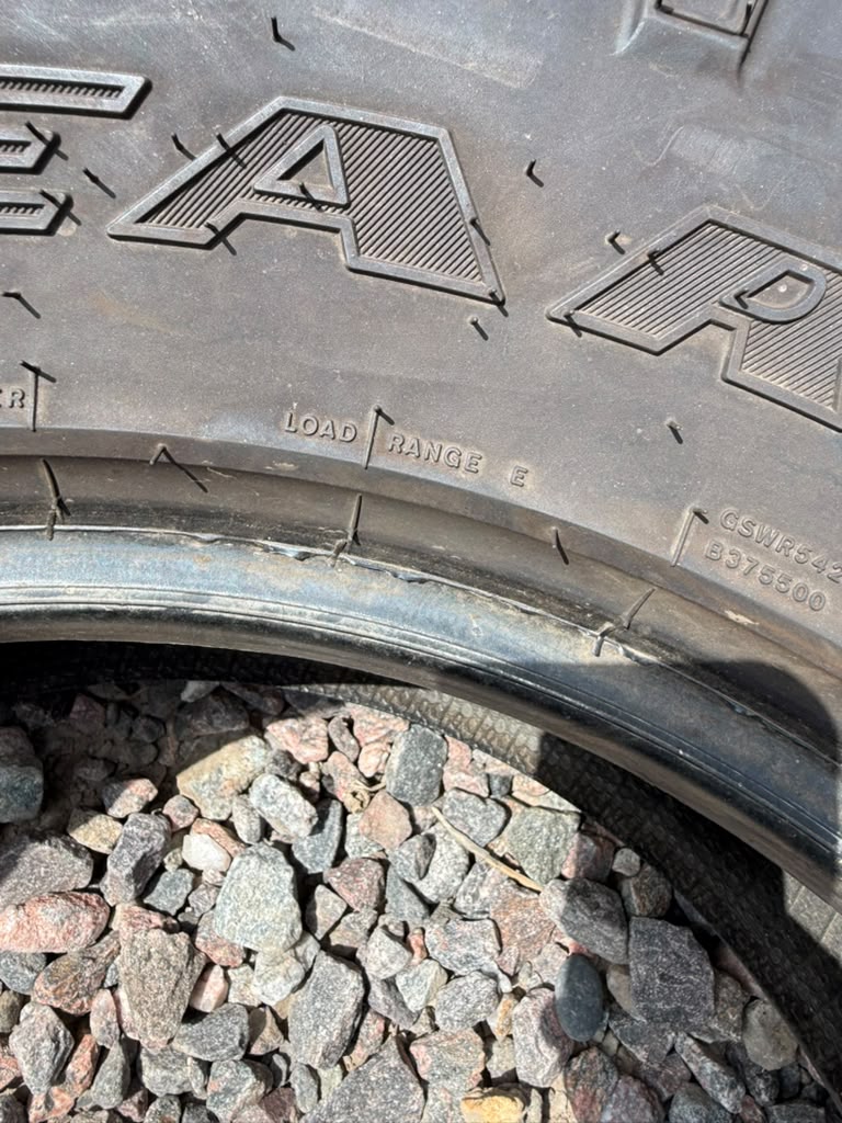 LT275/70R18 Pair (2 Used Tires) Goodyear Wrangler DuraTrac