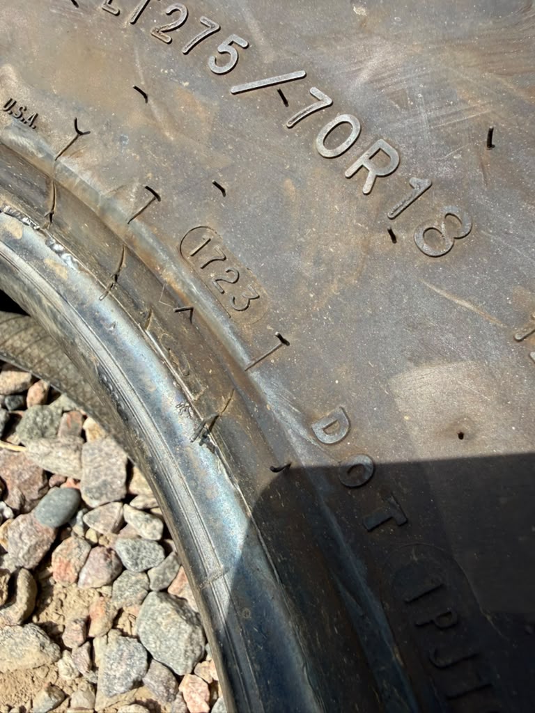 LT275/70R18 Pair (2 Used Tires) Goodyear Wrangler DuraTrac